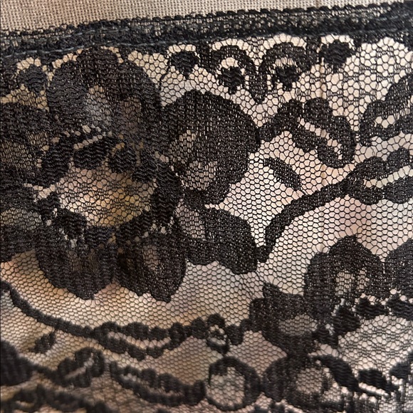 60’s Black Sheer Lace Middy Top Lingerie M - Picture 4 of 10